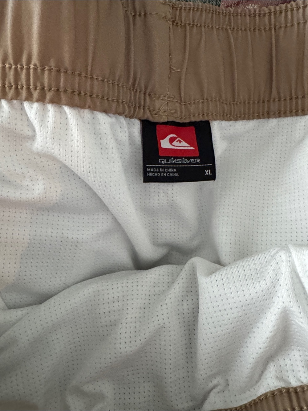 Quiksilver Men’s Orange, Tan and Cream Striped Boardshorts - Picture 5 of 6
